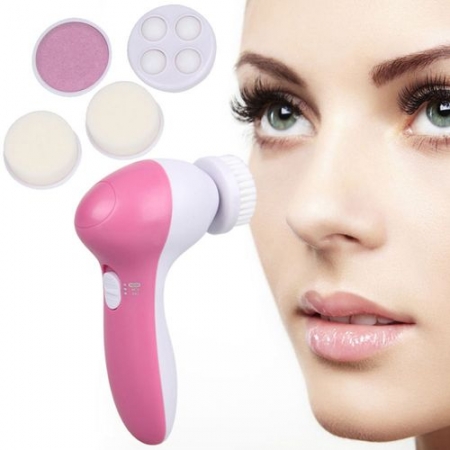  5 In 1 Facial Cleansing Facial Cleanser Face Massager-Pink